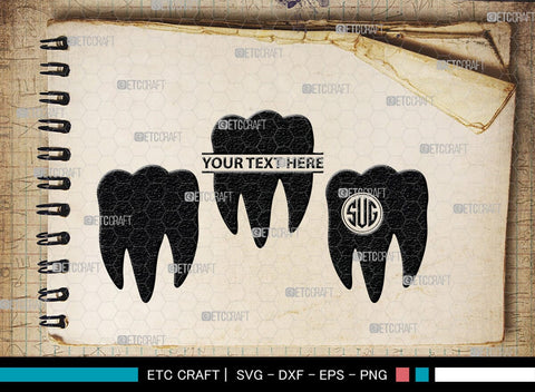 Tooth monogram, Tooth Silhouette, Tooth SVG, Dental Svg, Teeth Svg, Dentist Tooth Svg, SB00161 SVG ETC Craft 
