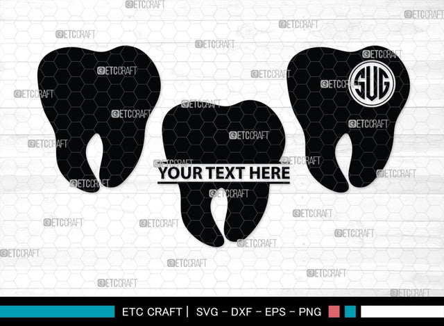 Tooth monogram, Tooth Silhouette, Tooth SVG, Dental Svg, Teeth Svg, Dentist Tooth Svg, SB00161 SVG ETC Craft 