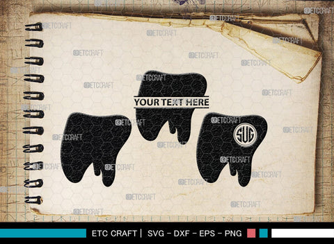 Tooth monogram, Tooth Silhouette, Tooth SVG, Dental Svg, Teeth Svg, Dentist Tooth Svg, SB00161 SVG ETC Craft 
