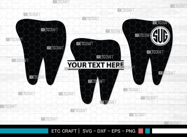 Tooth monogram, Tooth Silhouette, Tooth SVG, Dental Svg, Teeth Svg, Dentist Tooth Svg, SB00161 SVG ETC Craft 