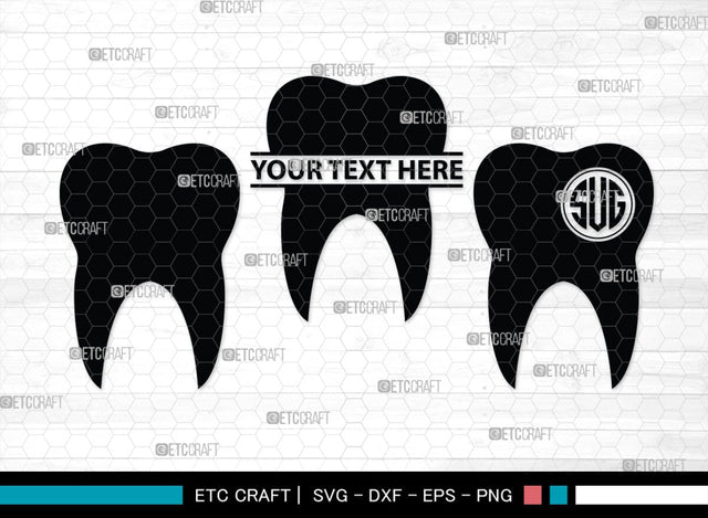 Tooth monogram, Tooth Silhouette, Tooth SVG, Dental Svg, Teeth Svg, Dentist Tooth Svg, SB00161 SVG ETC Craft 