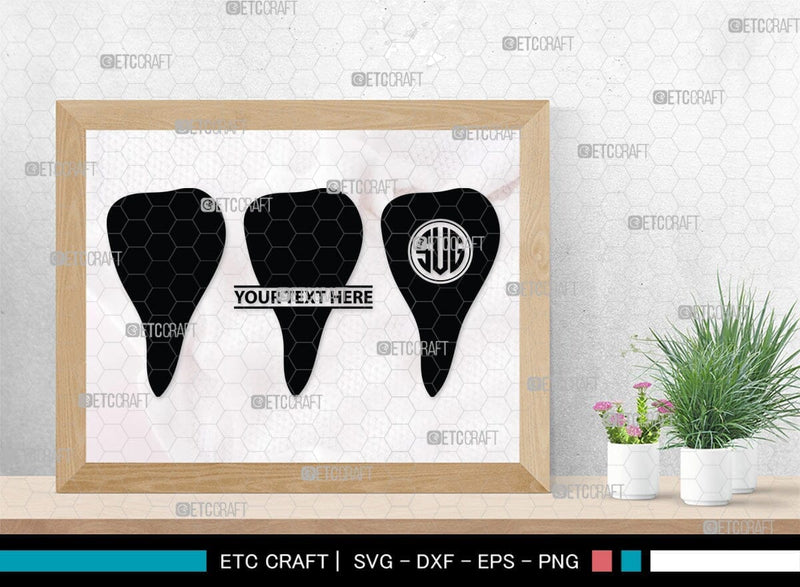 Tooth monogram, Tooth Silhouette, Tooth SVG, Dental Svg, Teeth Svg ...