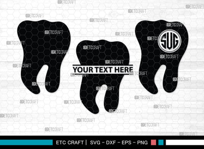 Tooth monogram, Tooth Silhouette, Tooth SVG, Dental Svg, Teeth Svg, Dentist Tooth Svg, SB00161 SVG ETC Craft 
