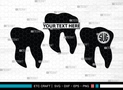 Tooth monogram, Tooth Silhouette, Tooth SVG, Dental Svg, Teeth Svg, Dentist Tooth Svg, SB00161 SVG ETC Craft 