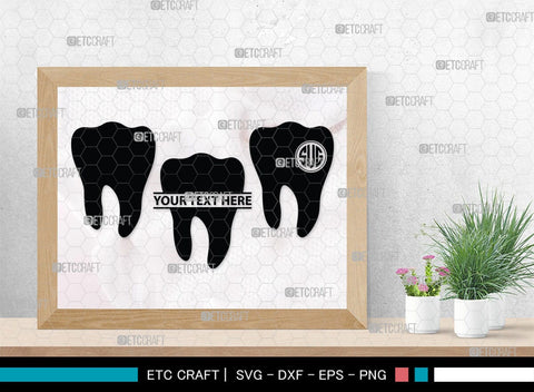 Tooth monogram, Tooth Silhouette, Tooth SVG, Dental Svg, Teeth Svg, Dentist Tooth Svg, SB00161 SVG ETC Craft 