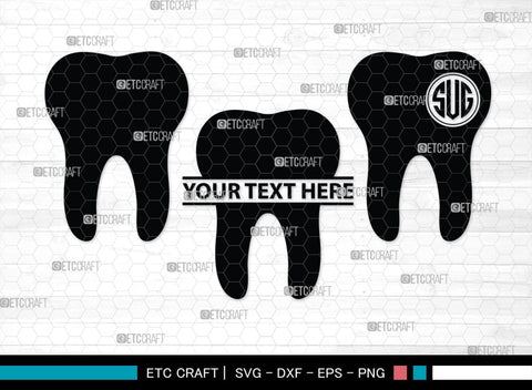Tooth monogram, Tooth Silhouette, Tooth SVG, Dental Svg, Teeth Svg, Dentist Tooth Svg, SB00161 SVG ETC Craft 