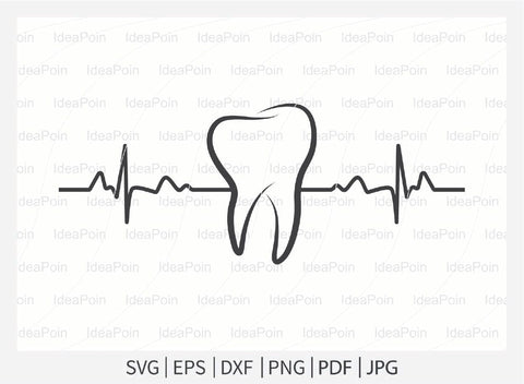 Tooth svg, Dental svg, Tooth Monogram Svg Bundle, Tooth heartbeat, Dental Split Monogram, Tooth Split Name Frame, Dental Monogram svg SVG Dinvect 