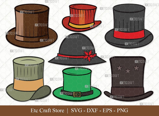 Top Hat Clipart SVG Cut File | Cowboy Hat Svg | Party Hat Svg | Woman Hat Svg | Bundle SVG ETC Craft 