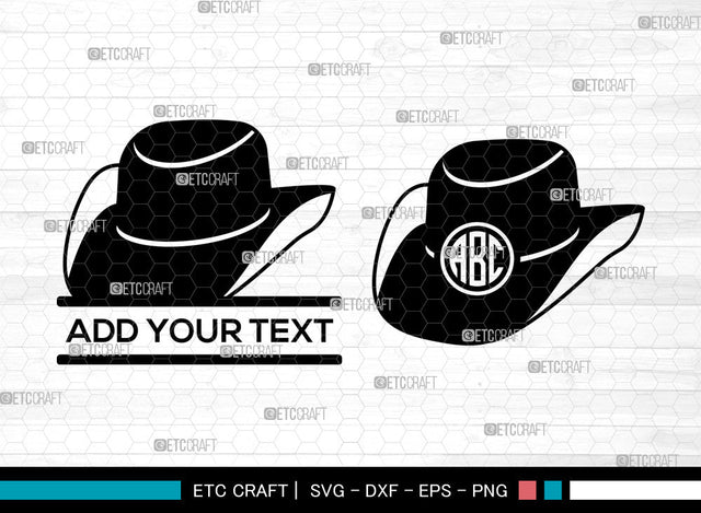 Top Hat Monogram, Split Monogram SVG, Fedora Hat Svg, Retro Hat Svg, Gentleman Hat Svg, Cowboy Hat Svg, Top Hat SVG ETC Craft 