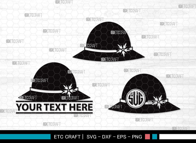 Top Hat Monogram SVG | Cowboy Hat Svg | Party Hat Svg | Woman Hat Svg | Top Hat Clipart SVG ETC Craft 