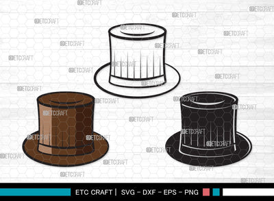 Top Hat SVG | Cowboy Hat Svg | Party Hat Svg | Woman Hat Svg | Top Hat Clipart SVG ETC Craft 
