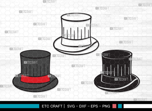 Top Hat SVG | Cowboy Hat Svg | Party Hat Svg | Woman Hat Svg | Top Hat Clipart SVG ETC Craft 