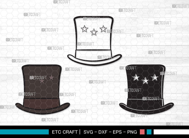 Top Hat SVG | Cowboy Hat Svg | Party Hat Svg | Woman Hat Svg | Top Hat Clipart SVG ETC Craft 