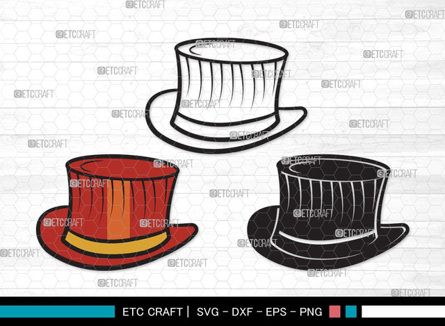 Top Hat SVG | Cowboy Hat Svg | Party Hat Svg | Woman Hat Svg | Top Hat Clipart SVG ETC Craft 