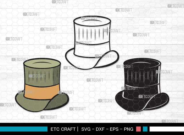 Top Hat SVG | Cowboy Hat Svg | Party Hat Svg | Woman Hat Svg | Top Hat Clipart SVG ETC Craft 