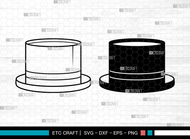 Top Hat SVG, Fedora Hat Svg, Retro Hat Svg, Gentleman Hat Svg, Cowboy Hat Svg, Top Hat SVG ETC Craft 