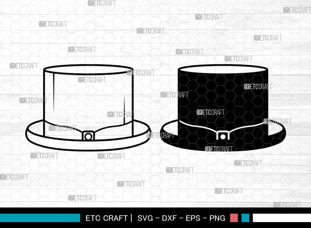 Top Hat SVG, Fedora Hat Svg, Retro Hat Svg, Gentleman Hat Svg, Cowboy Hat Svg, Top Hat SVG ETC Craft 