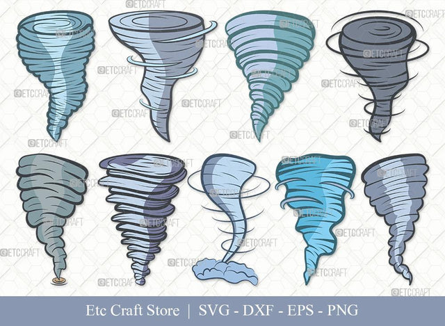 Tornado Clipart SVG Cut File | Tornado Svg | Twister Storm Svg | Hurricane Svg | Bundle SVG ETC Craft 