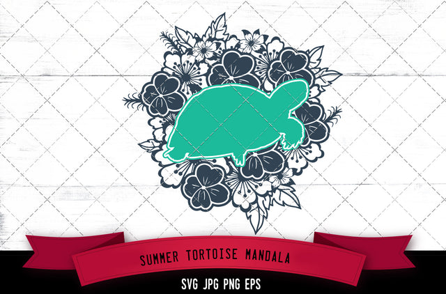 Tortoise Floral Mandala SVG Cut File SVG Loveleen Kaur 