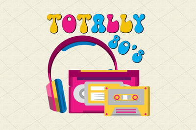 Totally 80s Party Turntable Cassette PNG Sublimation Rupkotha 