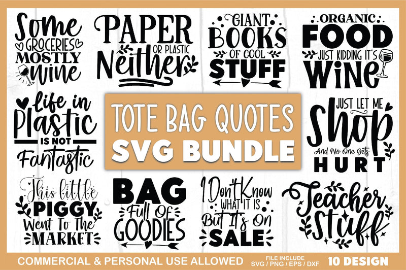 Tote Bag Quotes Bundle SVG Ariyan 