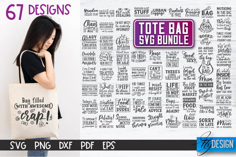 Tote Bag Quotes SVG | Tote bag SVG | Funny Saying | Sarcastic SVG Fly Design 