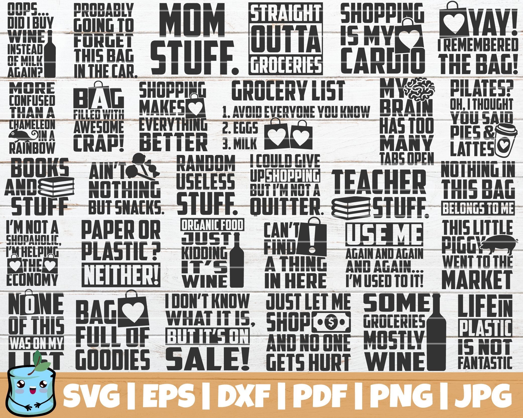 Tote Bag SVG Bundle - Tote Bag Quote Design - Commercial Use Cut Files for  Cricut or Silhouette