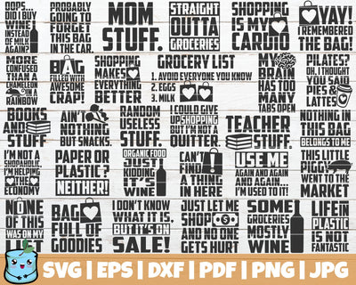 Tote Bag SVG Bundle | Funny Shopping Bag Quotes SVG Cut Files SVG MintyMarshmallows 
