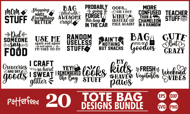 Tote Bag SVG Designs Bundle SVG PatternFeed8 