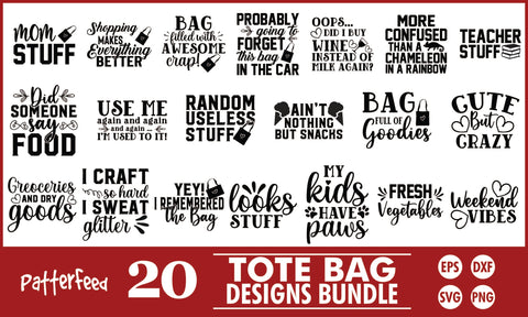 Tote Bag SVG Designs Bundle SVG PatternFeed8 