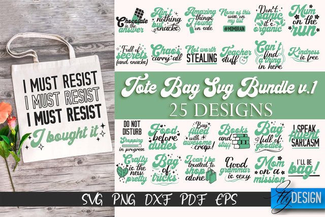 Tote Bag SVG | Shopping Bag Design | Bag SVG v.1 SVG Fly Design 