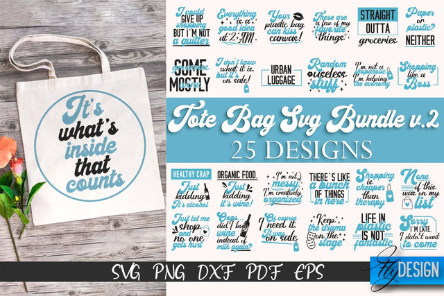Tote Bag SVG | Shopping Bag Design | Bag SVG v.2 SVG Fly Design 