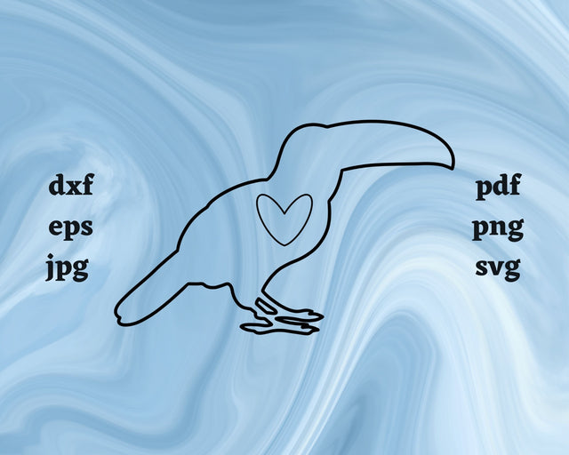 Toucan Heart SVG Cut File SVG Northern Light SVG 