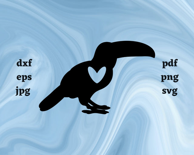 Toucan Heart SVG Cut File SVG Northern Light SVG 