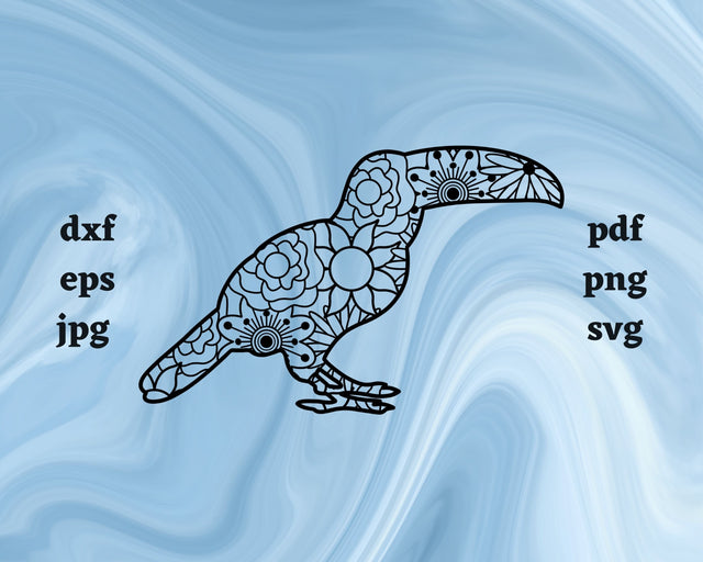 Toucan Mandala SVG Cut File SVG Northern Light SVG 