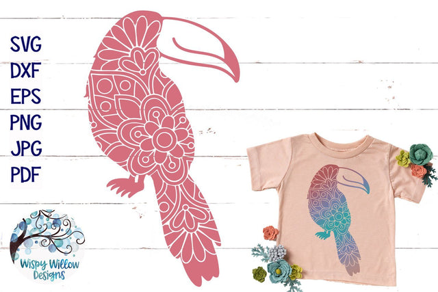 Toucan Mandala SVG SVG Wispy Willow Designs 