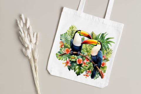 Toucans in Rainforest Sublimation Clipart Bundle Sublimation Regulrcrative 