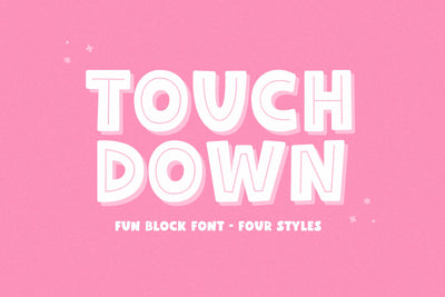 Touchdown - Cute Inline Font Font KA Designs 