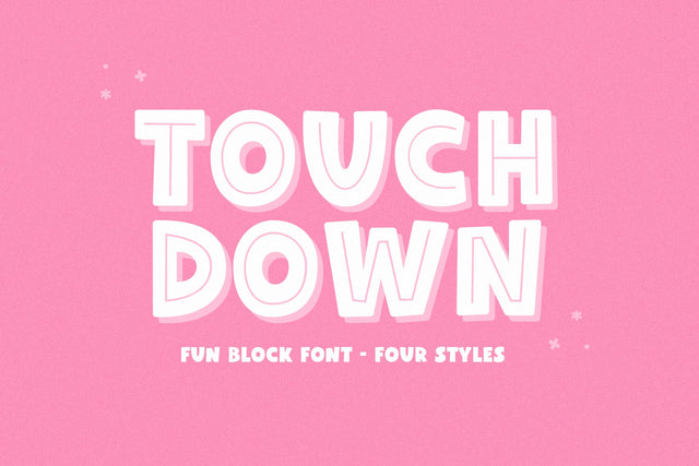 Touchdown - Cute Inline Font Font KA Designs 