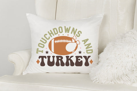 Touchdowns and Turkey - Retro Thanksgiving SVG SVG CraftLabSVG 