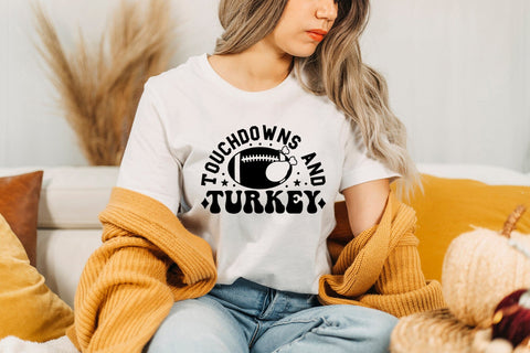 Touchdowns and Turkey - Retro Thanksgiving SVG SVG CraftLabSVG 