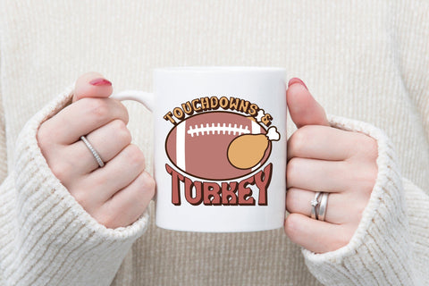 Touchdowns & Turkey | Retro Thanksgiving PNG Sublimation CraftLabSVG 