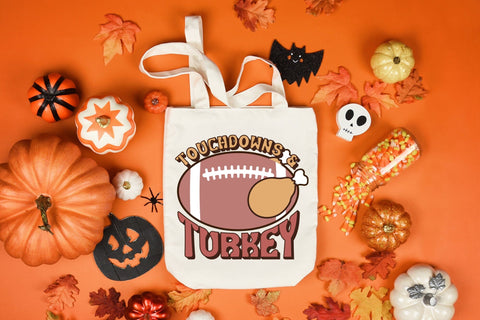 Touchdowns & Turkey | Retro Thanksgiving PNG Sublimation CraftLabSVG 