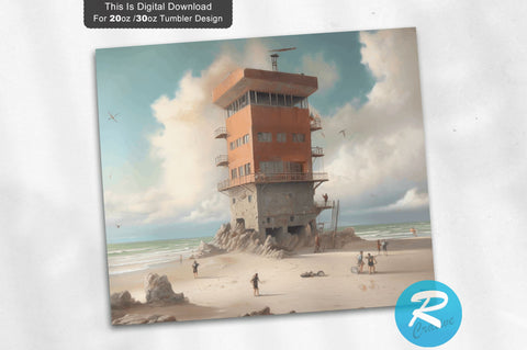 Tower Beach 20 Oz / 30 Oz Tumbler PNG Sublimation Regulrcrative 