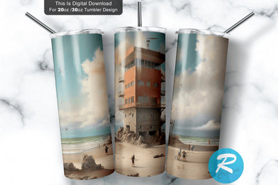 Tower Beach 20 Oz / 30 Oz Tumbler PNG Sublimation Regulrcrative 