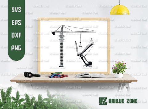 Tower Crane SVG Bundle, Construction Crane Svg, Crane Svg, Building Crane Svg, Crane Hook Svg, Construction Truck Svg, Crawler Crane Svg, SVG Unique Zone 