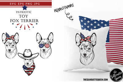Toy Fox Terrier Dog Patriotic Cut files and Sublimation SVG Loveleen Kaur 