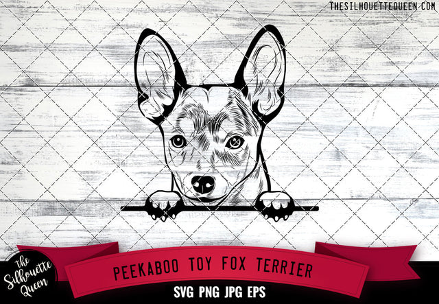 Toy Fox Terrier Peek A Boo | Peekaboo | Peeking Dog Face SVG for Glowforge, Cricut, Laser, Silhouette, Scan n cut files SVG Loveleen Kaur 