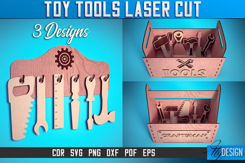 Toy Tools Laser Cut SVG | Boy Game SVG Design | CNC Files SVG Fly Design 