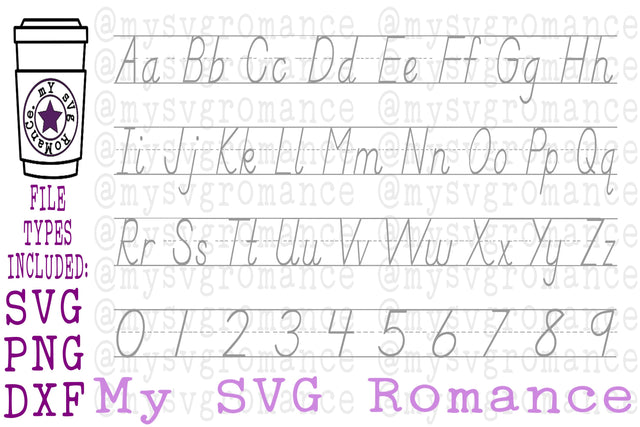 Trace Your ABC's & 123's School DIY Tracing Mat - SOLID SVG mysvgromance 